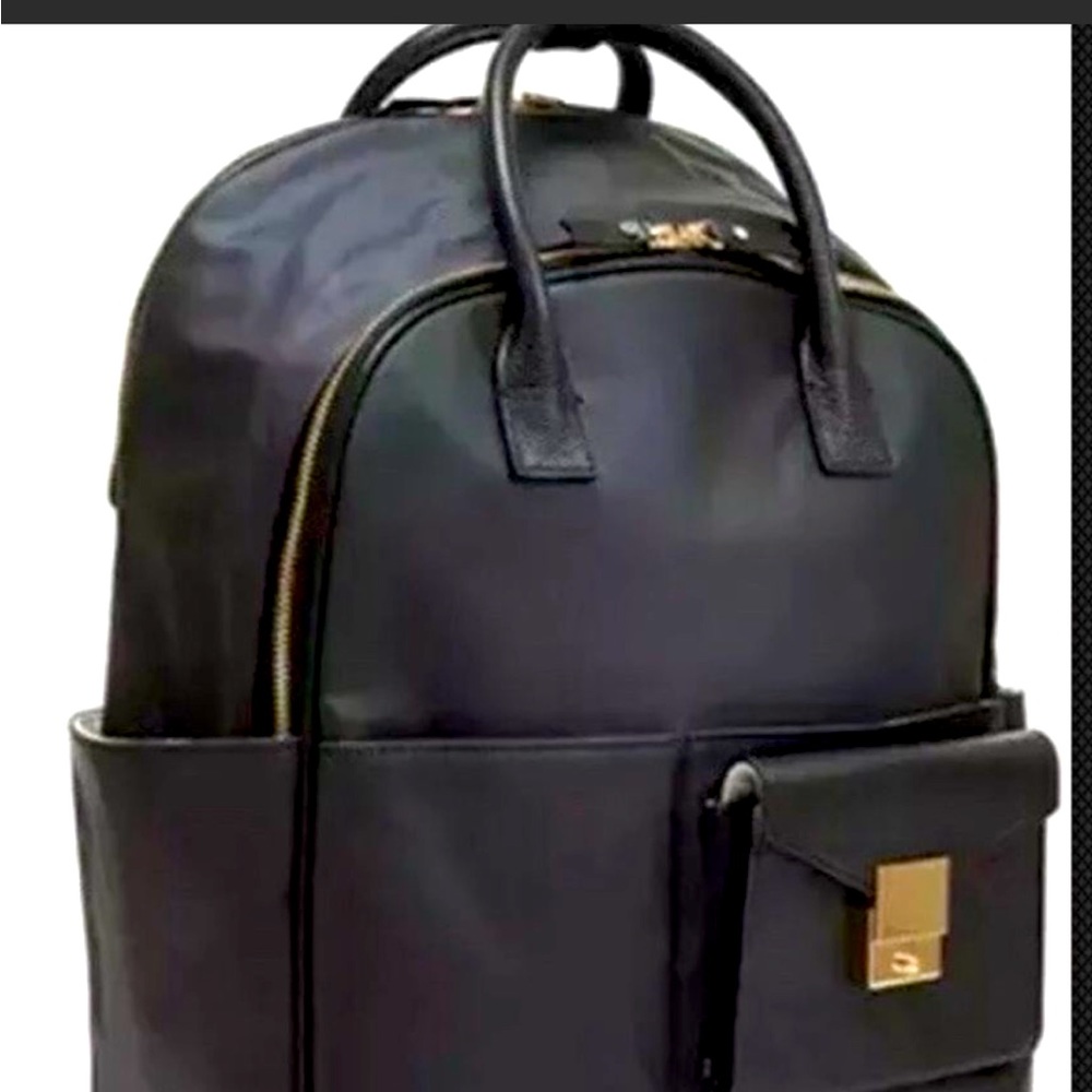 India Hicks Black Backpack Jetpack nylon leather